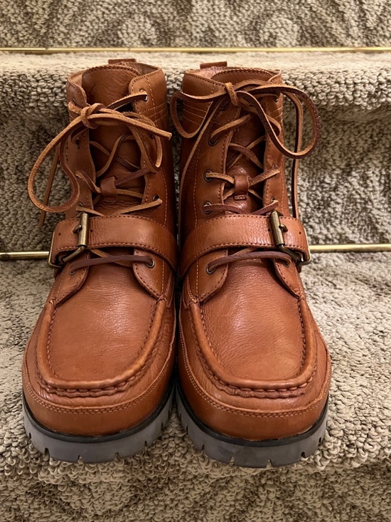 EUC Men\'s Polo Ralph Lauren Ranger Tumbled Brown Leather Boots US Size 11.5 M main image 10